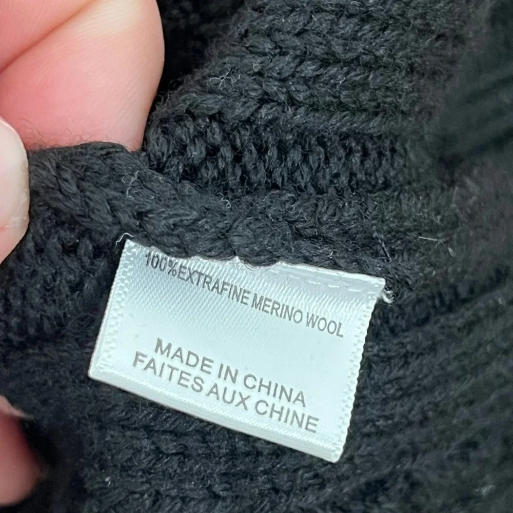 Misa Los Angeles Womens Sweater Small Black Crochet NWT $470 Knit Solid Mock - Picture 7 of 9
